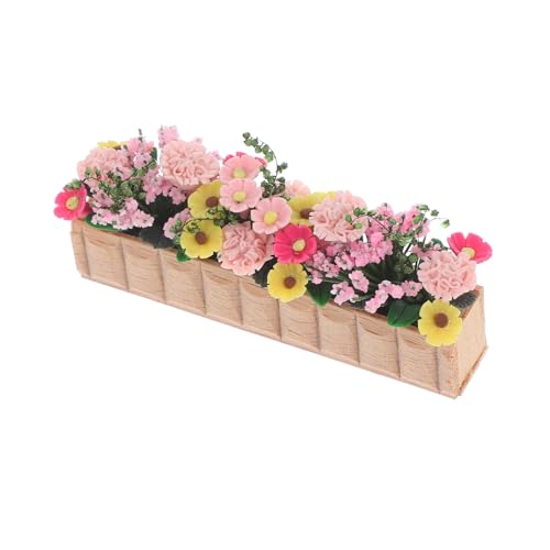 LIOOBO Miniatur Puppenhaus Blumenkasten Lang Holz Blumentopf Modell Bunte Deko für Fairy Garden Dollhouse Pflanze Zubehör für DIY Wohnkultur LIOOBO Miniatur Puppenhaus Blumenkasten Lang Holz Blumentopf Modell Bunte Deko für Fairy Garden Dollhouse Pflanze Zubehör für DIY Wohnkultur von LIOOBO