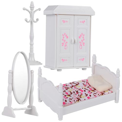 LIOOBO Miniatur Puppenmöbel Schlafzimmer Dekor Verschleißfestes Realistisch Gestaltetes Miniatur Schlafzimmermöbel Modell Geeignet für Puppenhäuser Zubehör LIOOBO Miniatur Puppenmöbel Schlafzimmer Dekor Verschleißfestes Realistisch Gestaltetes Miniatur Schlafzimmermöbel Modell Geeignet für Puppenhäuser Zubehör von LIOOBO