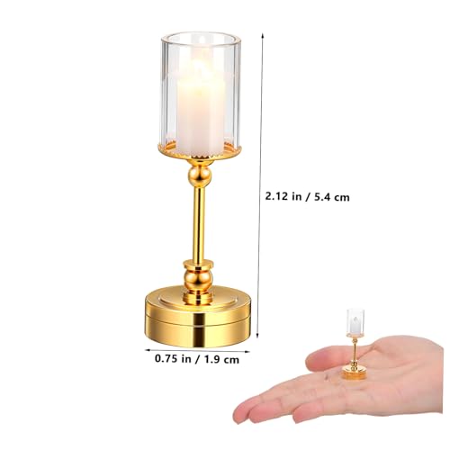 LIOOBO Puppenhaus Dekoration Glasglocke Mini Kerzenständer für Innen Außen Sammler Zubehör Stilvolle Puppenhaus Beleuchtung LIOOBO Puppenhaus Dekoration Glasglocke Mini Kerzenständer für Innen Außen Sammler Zubehör Stilvolle Puppenhaus Beleuchtung von LIOOBO