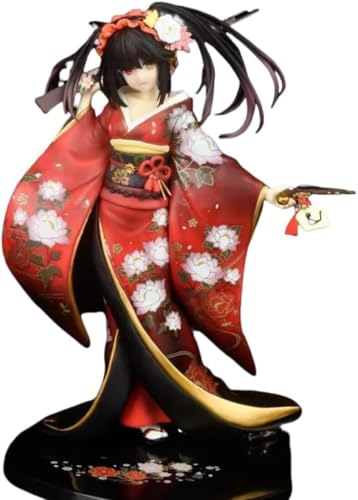 LIRUOXI for Red Kimono Standing Tokisaki Kurumi Action Figure Handmade PVC Anime Cartoon Character Model Statue Figure, Desktop Ornaments Decorations Gifts for Fans von LIRUOXI