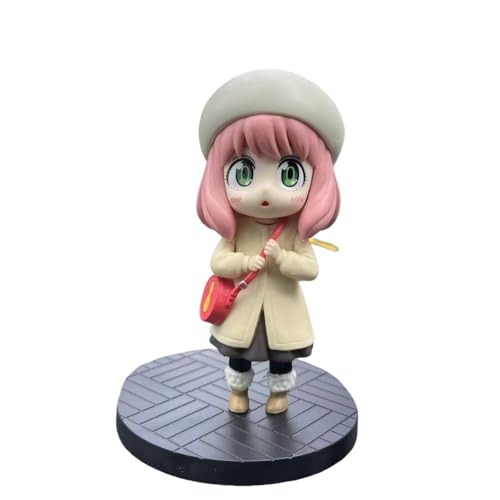 LIRUOXI für Ania Figur Handmade PVC Anime Cartoon Charakter Modell Statue Figur, Desktop Ornamente Dekorationen Geschenke für Fans (Schulranzen Ania Weißer Hut) von LIRUOXI