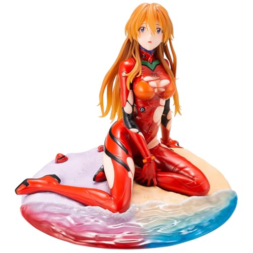 LIRUOXI für Ayanami Rei Figur Handmade PVC Anime Cartoon Charakter Modell Statue Figur, Desktop Ornamente Dekorationen Geschenke für Fans (Asuka Langley Soryu - Strand) von LIRUOXI