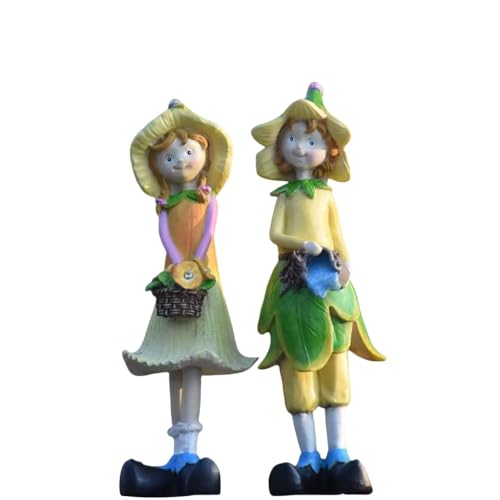 LIRUOXI für Blume Fee Kleiner Junge und Mädchen Figur Handmade PVC Anime Cartoon Charakter Modell Statue Figur, Desktop Ornamente Dekorationen Geschenke für Fans von LIRUOXI