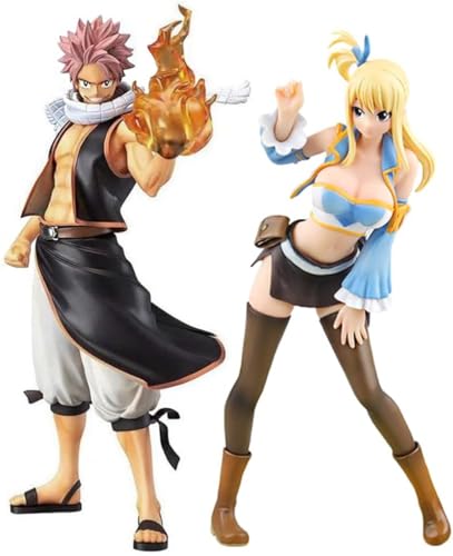 LIRUOXI für Fairy Tail Figur Handmade PVC Anime Cartoon Charakter Modell Statue Figur, Desktop Ornamente Dekorationen Geschenke für Fans (2 stücke) von LIRUOXI