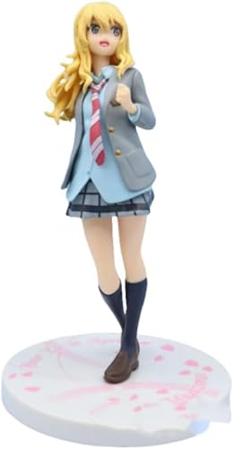 LIRUOXI für Gelbhaarige Uniform Miyazono Kawori Figur Handgemachte PVC Anime Cartoon Charakter Modell Statue Figur, Desktop Ornamente Dekorationen Geschenke für Fans von LIRUOXI