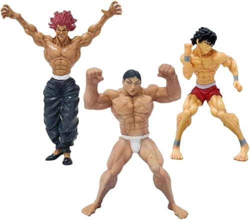 LIRUOXI für Hanma Baki Figur Handmade PVC Anime Cartoon Charakter Modell Statue Figur, Desktop Ornamente Dekorationen Geschenke für Fans (Satz) von LIRUOXI