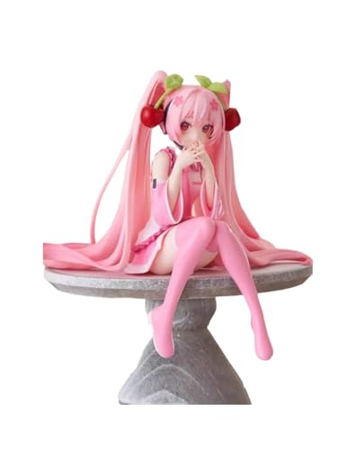 LIRUOXI für Hatsune Miku Sakura Sitzende Position Figur Handmade PVC Anime Cartoon Charakter Modell Statue Figur, Desktop Ornamente Dekorationen Geschenke für Fans von LIRUOXI