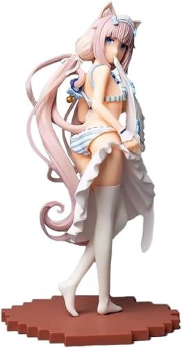 LIRUOXI für Katze Mädchen Action Figur Handmade PVC Anime Cartoon Charakter Modell Statue Figur, Desktop Ornamente Dekorationen Geschenke für Fans (Vanille) von LIRUOXI