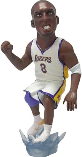 LIRUOXI für Kobe Q Version Kobe Bryant Figur Handmade PVC Anime Cartoon Charakter Modell Statue Figur, Desktop Ornamente Dekorationen Geschenke für Fans (Weiß) von LIRUOXI