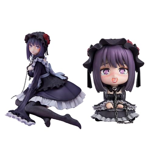 LIRUOXI für My Dress Up Darling Chart Figur Handmade PVC Anime Cartoon Charakter Modell Statue Figur, Desktop Ornamente Dekorationen Geschenke für Fans (Shizuku Kuroe 2 Stück) von LIRUOXI