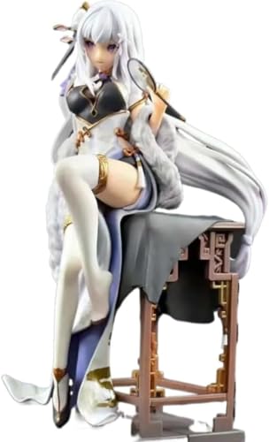 LIRUOXI für Old Style Cheongsam Sitting Emilia Anime Figur Handmade PVC Anime Cartoon Charakter Modell Statue Figur, Desktop Ornamente Dekorationen Geschenke für Fans (Emilia) von LIRUOXI