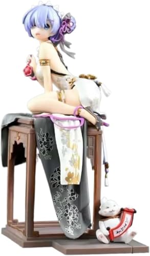 LIRUOXI für Old Style Cheongsam Sitting Emilia Anime Figur Handmade PVC Anime Cartoon Charakter Modell Statue Figur, Desktop Ornamente Dekorationen Geschenke für Fans (Rem) von LIRUOXI