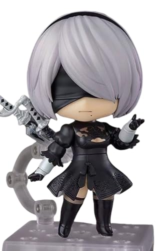 LIRUOXI für Q Version 2B NieR Figur Handmade PVC Anime Cartoon Charakter Modell Statue Figur, Desktop Ornamente Dekorationen Geschenke für Fans von LIRUOXI