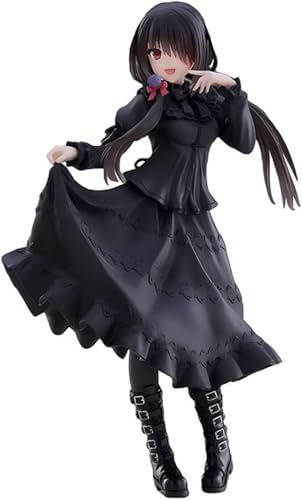 LIRUOXI für The Great Dating Battle Tokizaki Mania Figur Handmade PVC Anime Cartoon Charakter Modell Statue Figur, Desktop Ornamente Dekorationen Geschenke für Fans (Schwarzes Kleid Tokisaki Kurumi) von LIRUOXI