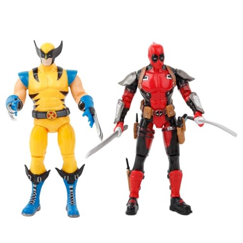 LIRUOXI für Wolverine und der Dead-Pool Figur Handmade PVC Anime Cartoon Charakter Modell Statue Figur, Desktop Ornamente Dekorationen Geschenke für Fans (rot und gelb) von LIRUOXI