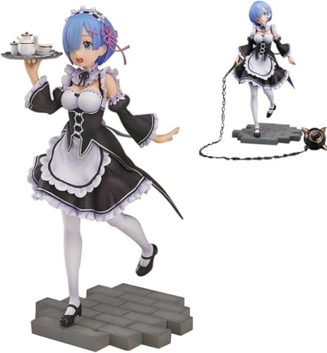 LIRUOXI für das Leben in Einer Anderen Welt als Null Figur Handmade PVC Anime Cartoon Charakter Modell Statue Figur, Desktop Ornamente Dekorationen Geschenke für Fans (Rem - Dienstmädchen-Stil) von LIRUOXI