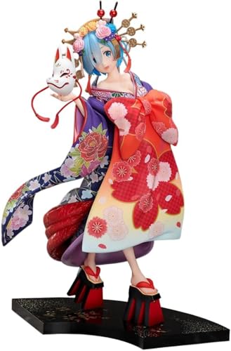 LIRUOXI für das Leben in Einer Anderen Welt als Null Figur Handmade PVC Anime Cartoon Charakter Modell Statue Figur, Desktop Ornamente Dekorationen Geschenke für Fans (Rem - Kimono-Stil) von LIRUOXI