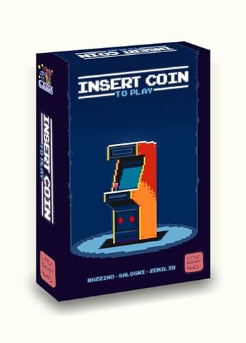 LITTLE ROCKET GAMES INSERT COIN TO PLAY Brettspiel auf Italienisch: Strategie, Retro Gaming, 6 Spieler, ab 8 Jahren von LITTLE ROCKET GAMES