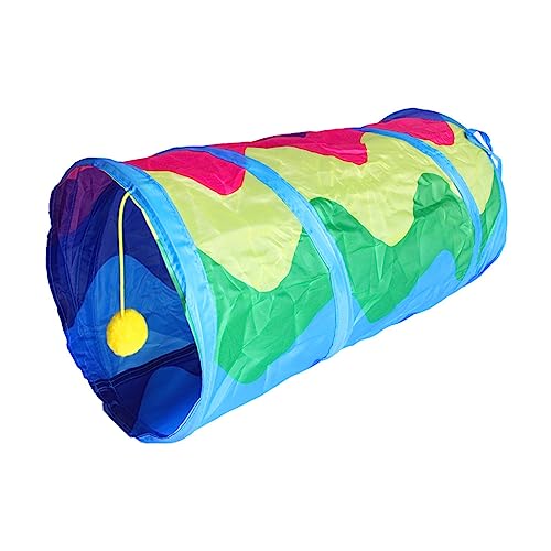 LIUANDS Faltbares Katzentunnelspielzeug Regenbogen PlayTunnel Haus Hunde Playtube Anti-Kratzen Langeweile Haustier Indoor Entertainment Tube Spielzeug von LIUANDS