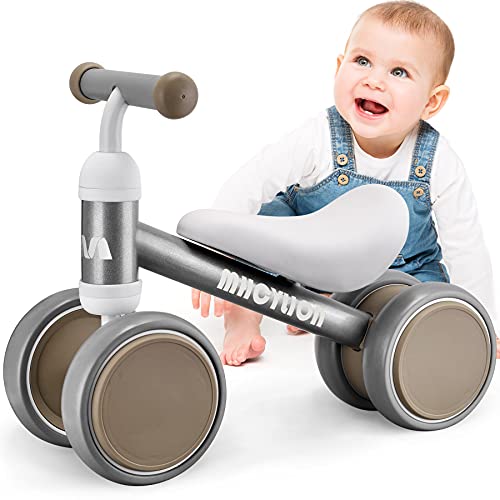 LIUFASHI Kinder Laufrad ab 1 Jahr,Baby Balance Lauflernrad Spielzeug mit 4 Räder für 10-24 Monate Baby, Erst Rutschrad Fahrrad für Jungen Mädchen als Geschenke Grau von LIUFASHI