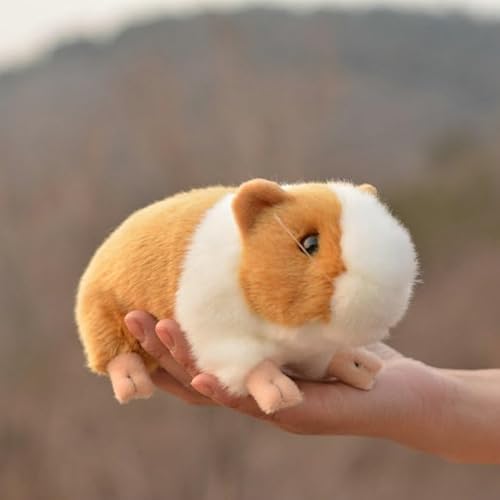 LIUHONGFEI Simulation Hamster Plüschtier, Stofftierpuppe, Meerschweinchenpuppe, Drücken des Körpers kann ein Geräusch machen. (2-farbiger Hamster quietscht, wenn er gedrückt wird.) von LIUHONGFEI