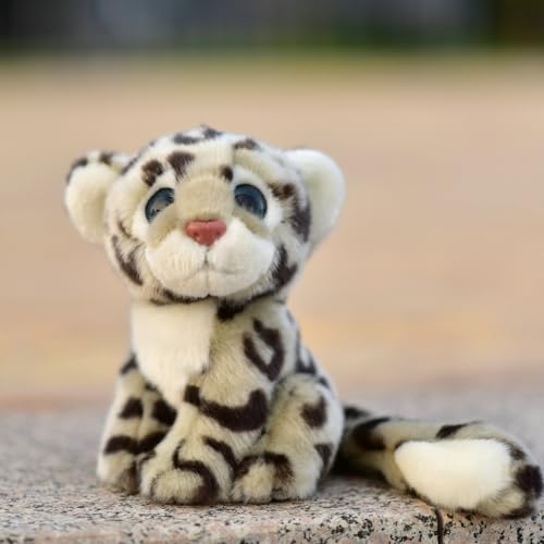 LIUHONGFEI Simulation Leopard Plüschtier Stofftier Schnee Leopard Puppe Gepard Blume Leopard Leopard Geld Leopard (Schnee Leopard) von LIUHONGFEI