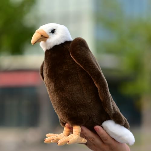 LIUHONGFEI Simulation Weißkopfseeadler, Stofftier, Plüschtier, Adler, Puppe, Es gibt Aluminiumdraht an seinen zwei Krallen, die stabil auf dem Desktop stehen können. von LIUHONGFEI