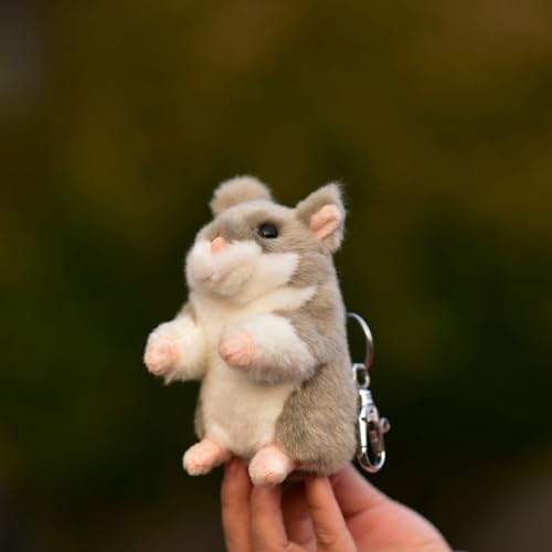 LIUHONGFEI Simulierter Hamster Plüschtier Anhänger Stofftier Meerschweinchen Schlüsselanhänger Puppe Maus Squeezing Body macht Geräusche von LIUHONGFEI