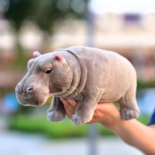 LIUHONGFEI Simuliertes Nilpferd-Plüschtier, Stofftierpuppe mit Aluminiumdrähten an den Gliedmaßen, um fest auf dem Tisch zu stehen (ohne Aluminiumdrähte an allen vier Gliedmaßen, man kann nicht von LIUHONGFEI