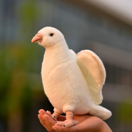 Simulation White Dove Plush Toy Stuffed Animal Pigeon Doll The Bird has Aluminum Wires on Both feet and can Stand Firmly.(There is Aluminum Wire on Both feet so it can Stand Firmly.) von LIUHONGFEI