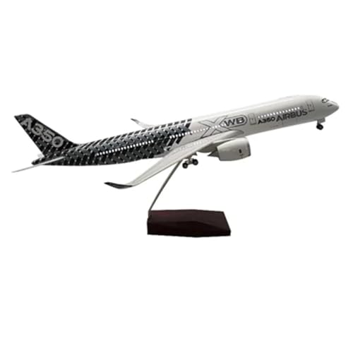 LIUSANG Maßstab 1:142, 47 cm, für A350 Airbus, LED-Licht, Druckgussmaschine, Konferenztisch, Ornamente, Display, Flugzeugmodell, geeignet für Display (mit Licht) von LIUSANG