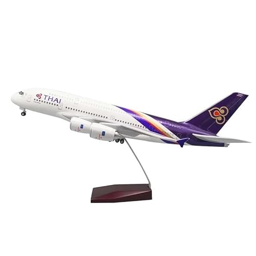 LIUSANG Maßstab 1:160, 47 cm, für Airbus A380 Thai Airlines, LED-Licht, Druckgussmaschine, Passagierflugzeug, Modell geeignet für Display (kein Licht) von LIUSANG