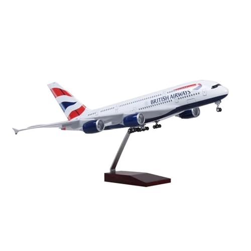 LIUSANG Modellflugzeuge 1:160 for British Airway 380 Modellflugzeugmodell mit LED-Licht, Geschenk, simulierter Maßstab, Flugzeug Ausstellungszwecke geeignet(No Light) von LIUSANG