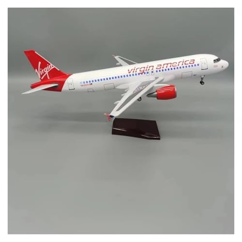 LIUSANG Modellflugzeuge 47CM for A320 Virgin America Modell Metall 320 Flugzeug Modell Diecast Flugzeug Modell Simulierte Skala Flugzeuge Für Ausstellungszwecke geeignet(with Light) von LIUSANG