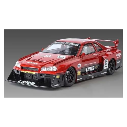 LIUSANG Scale car Model 1:24 for Skyline GTR-R34 S15 Modifiziertes Modell Diecast Alloy Metal Automodell In Vitrine Stellen Suitable for Display(Red) von LIUSANG