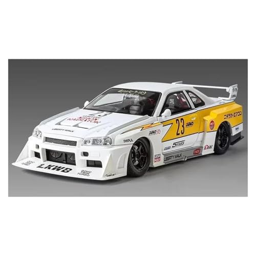 LIUSANG Scale car Model 1:24 for Skyline GTR-R34 S15 Modifiziertes Modell Diecast Alloy Metal Automodell In Vitrine Stellen Suitable for Display(White) von LIUSANG