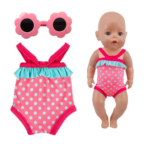 LIUYIDM Schwimm-Set für Puppen,Puppenkleidung Sommer 2 Stück Puppenzubehör Kleidung Outfits,mit Badeanzug Sonnenbrille,Baby Puppenzubehör,Badeanzug Puppe,für 35 - 45 cm Schwimmpuppe LIUYIDM Schwimm-Set für Puppen,Puppenkleidung Sommer 2 Stück Puppenzubehör Kleidung Outfits,mit Badeanzug Sonnenbrille,Baby Puppenzubehör,Badeanzug Puppe,für 35 - 45 cm Schwimmpuppe von LIUYIDM