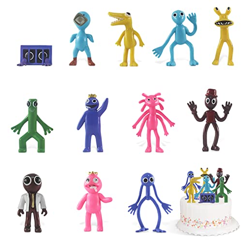 Rainbow Friends PVC Figuren Modell, 12 Stück Regenbogen Freunde Figuren, Rainbow Friends Figure, Roblox Rainbow Friends Spielfans Geschenke für Jungen Und Mädchen, Figur Desktop Ornamente von LIVESTN