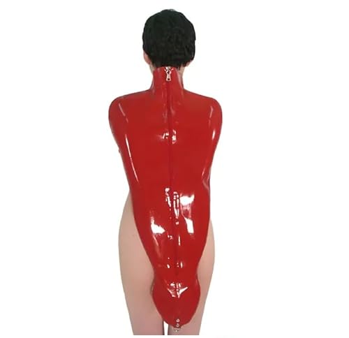 LIXIAAOOKWEDG 100 % Latexgummi, rotes Oberteil, Cosplay, Party, bequem, Größe XS-7XL, 0,45 mm, Rot, XS von LIXIAAOOKWEDG