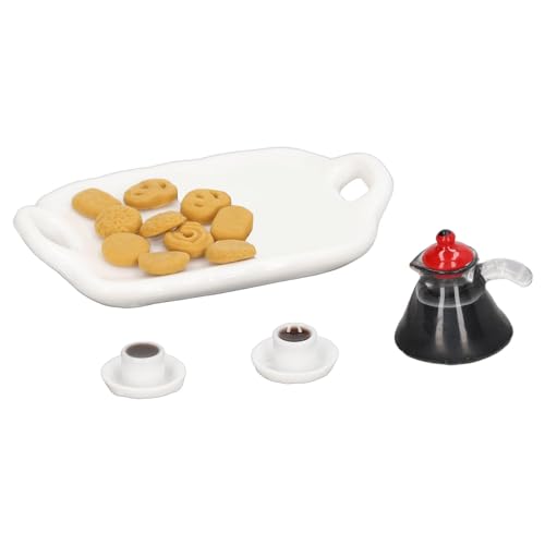 1:12 Puppenhaus Kekse Kaffee Set Miniatur Essen Spielzeug Miniatur Essen Trinken Mini Puppenhaus Küchenzubehör Puppenzubehör Spielgeschirr von LIYJTK