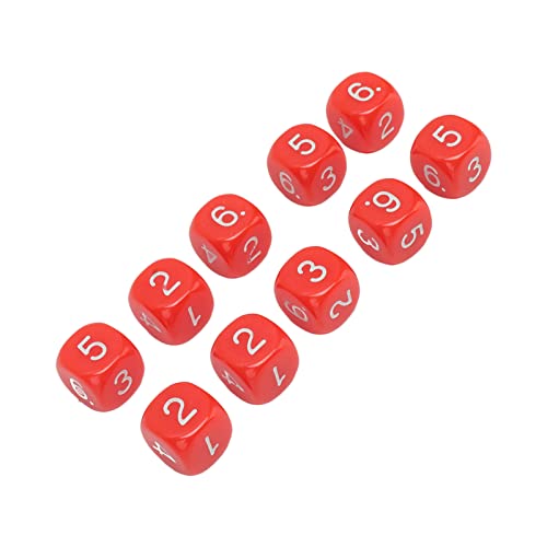 20PCS 6 Sided Number Dice Plastic 16mm Round Corner Polyhedral Set for Numeral Teaching Board Games StormLighthouse Six Coloured Game Smoother Rolling (Red) von LIYJTK