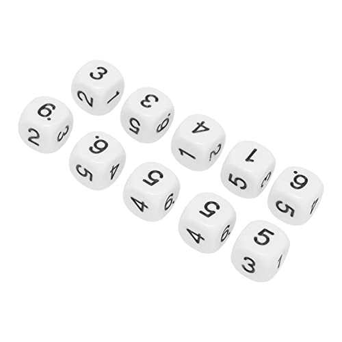 20PCS 6 Sided Number Dice Plastic 16mm Round Corner Polyhedral Set for Numeral Teaching Board Games StormLighthouse Six Coloured Game Smoother Rolling (White) von LIYJTK