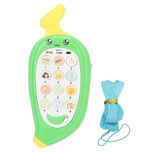 Baby-Telefon-Spielzeug, Fake für Kleinkinder, zweisprachiges Lernen, Bildung, Mobile, frühes Telefon, beißbarer Beißring, Abdeckung, mehrere Modi, Handy-Spielzeug, Banane (Green) von LIYJTK