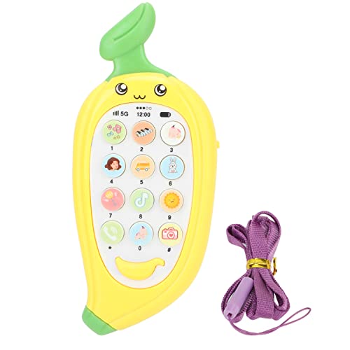 Baby-Telefon-Spielzeug, Fake für Kleinkinder, zweisprachiges Lernen, Bildung, Mobile, frühes Telefon, beißbarer Beißring, Abdeckung, mehrere Modi, Handy-Spielzeug, Banane (Yellow) von LIYJTK