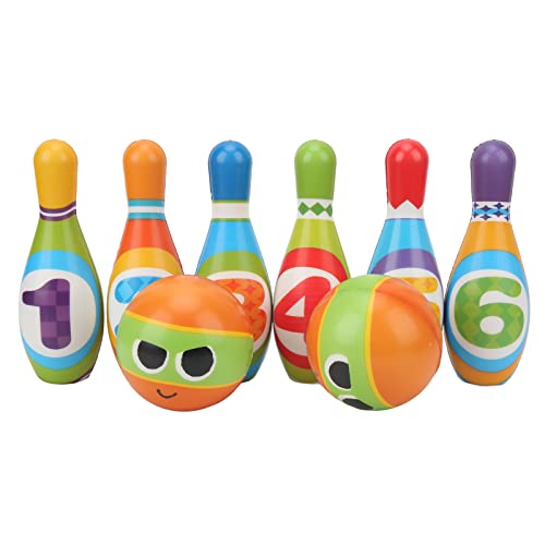 Bowling-Set für Kinder, Bowling-Pins und Bälle aus weichem Polyurethan mit runden Kanten, Eltern-Kind-Interaktionsspielzeug, Früherziehung, Indoor-Outdoor-Bowlingspiele, Spielzeug von LIYJTK