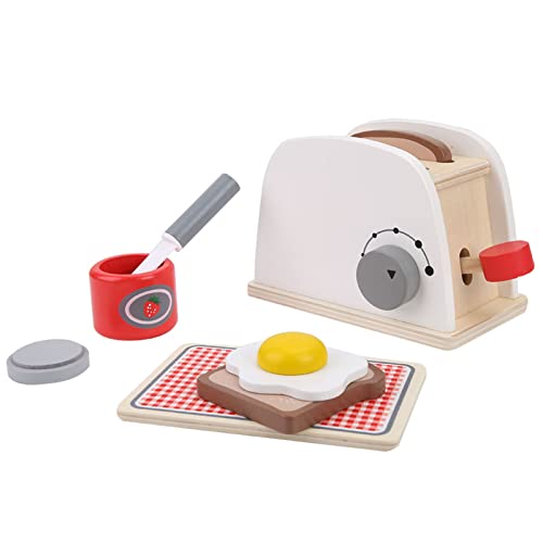 Hölzernes Pop-up-Toaster-Spielzeug, Spielset, Brotbackautomat, vorgetäuschtes Essen, Küchenzubehör für Kleinkinder, Kinder, Mädchen und von LIYJTK