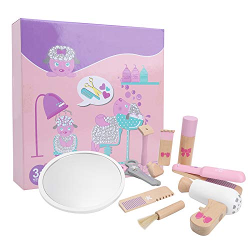 Holz Pretend Beauty Hair Sets Mädchen Spielzeug Pflege Simulation Pädagogische Realistische Rollenspiele Vorschulspielzeug Set Friseurwerkzeug Spielen für Kinder von LIYJTK