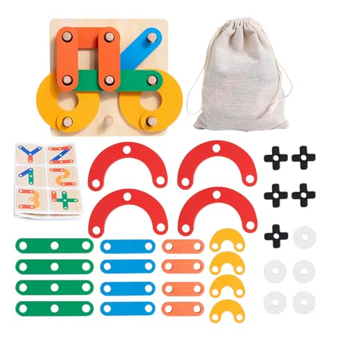 Holzbausteine-Set, Holzbausteine, bunt, frühes Lernen, Holzkonstruktionssteine, Lernspielzeug für Kinder, Entwicklungs- und Bildungs-, Wahrnehmungs- und Sinnesspielzeug von LIYJTK