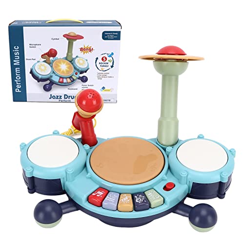 Kinder Trommel Set Kleinkinder Musical Baby Spielzeug Kinder Jazz Elektronische Trommeln Rahmen Pat Kleinkind Multifunktionale Farbinstrumente mit Mikrofon für Spielzeug von LIYJTK