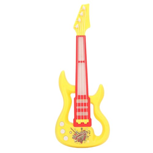 Kinderspielzeug-Ukulele-Gitarre, Mini-Kindergitarre, Kindergitarre, Musikspielzeug, 4 Saiten, Musiklicht, klarer Klang, Ukulele-Instrumentenspielzeug, pädagogisches (Yellow) von LIYJTK